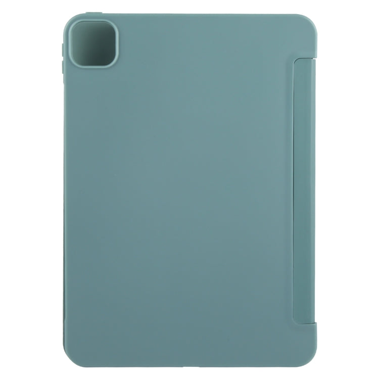 For iPad Pro 13 2024 GEBEI 3-folding Holder Shockproof Flip Leather Tablet Case(Dark Green) - iPad Pro 13 2024 Cases by GEBEI | Online Shopping South Africa | PMC TechLife | Buy Now Pay Later Mobicred