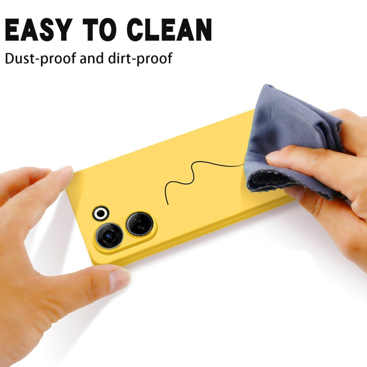 For Tecno Camon 20 Pro 4G Pure Color Liquid Silicone Shockproof Phone Case(Yellow) - Tecno Cases by PMC TechLife | Online Shopping South Africa | PMC TechLife | Buy Now Pay Later Mobicred