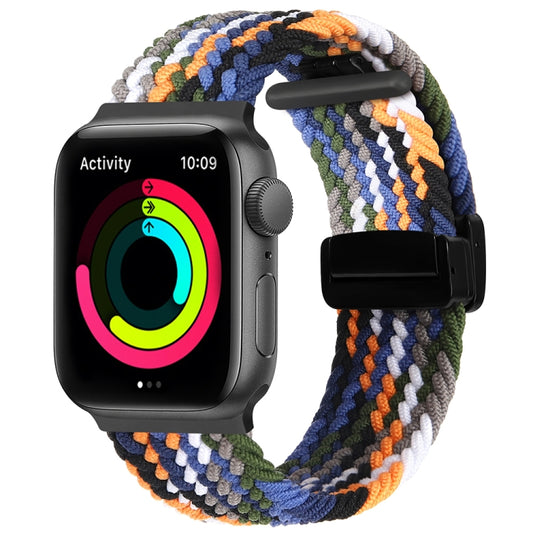 Magnetic Fold Clasp Woven Watch Band For Apple Watch Ultra 2 49mm(Denim Color) - Watch Bands by PMC Jewellery | Online Shopping South Africa | PMC Jewellery | Buy Now Pay Later Mobicred