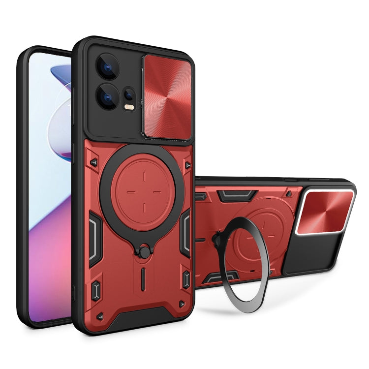 For Motorola Edge 30 Fusion CD Texture Sliding Camshield Magnetic Holder Phone Case(Red) - free shipping - PMC TechLife - Order now!