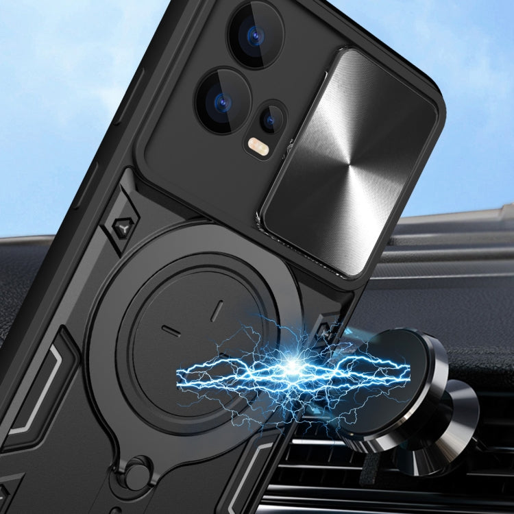 For Motorola Edge 30 Fusion CD Texture Sliding Camshield Magnetic Holder Phone Case(Blue) - free shipping - PMC TechLife - Order now!