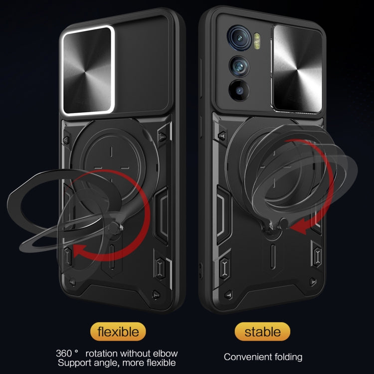 For Motorola Edge 30 CD Texture Sliding Camshield Magnetic Holder Phone Case(Silver) - free shipping - PMC TechLife - Order now!
