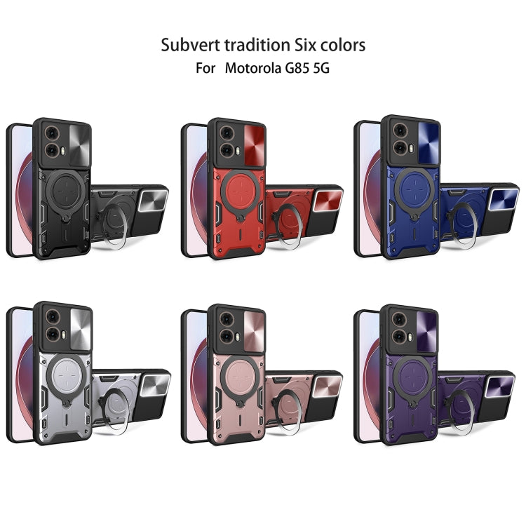 For Motorola Moto G85 CD Texture Sliding Camshield Magnetic Holder Phone Case(Red) - free shipping - PMC TechLife - Order now!