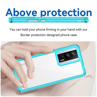 For Xiaomi Poco F5 Pro Colorful Series Acrylic Hybrid TPU Phone Case(Transparent Blue) - Xiaomi Cases by PMC Jewellery | Online Shopping South Africa | PMC Jewellery | Buy Now Pay Later Mobicred