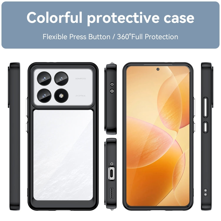 For Xiaomi Redmi K70 Pro Colorful Series Acrylic Hybrid TPU Phone Case(Black) - K70 Pro Cases by PMC Jewellery | Online Shopping South Africa | PMC Jewellery | Buy Now Pay Later Mobicred