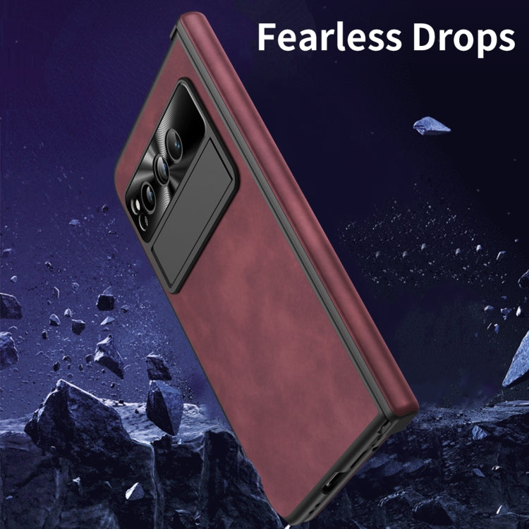 For Google Pixel Fold Napa Texture All-inclusive Phone Case(Red) - Google Cases by PMC TechLife | Online Shopping South Africa | PMC TechLife | Buy Now Pay Later Mobicred