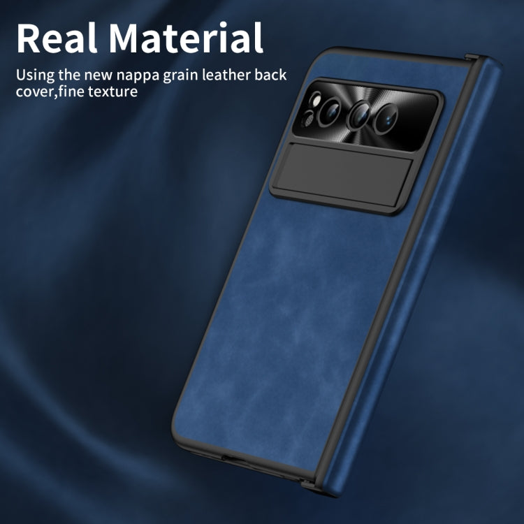 For Google Pixel Fold Napa Texture All-inclusive Phone Case(Blue) - Google Cases by PMC TechLife | Online Shopping South Africa | PMC TechLife | Buy Now Pay Later Mobicred