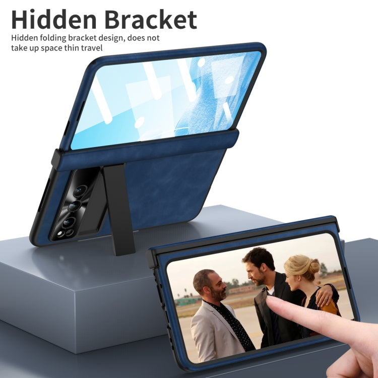 For Google Pixel Fold Napa Texture All-inclusive Phone Case(Blue) - Google Cases by PMC TechLife | Online Shopping South Africa | PMC TechLife | Buy Now Pay Later Mobicred