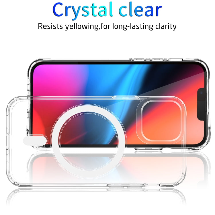 For iPhone 15 Plus MagSafe Magnetic Four Corner Airbags Phone Case(Transparent) - iPhone 15 Plus Cases by PMC Jewellery | Online Shopping South Africa | PMC Jewellery