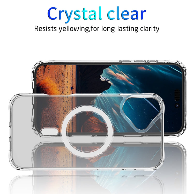 For iPhone 16 Four Corner Airbags MagSafe Magnetic Phone Case(Transparent) - iPhone 16 Cases by PMC Jewellery | Online Shopping South Africa | PMC Jewellery | Buy Now Pay Later Mobicred