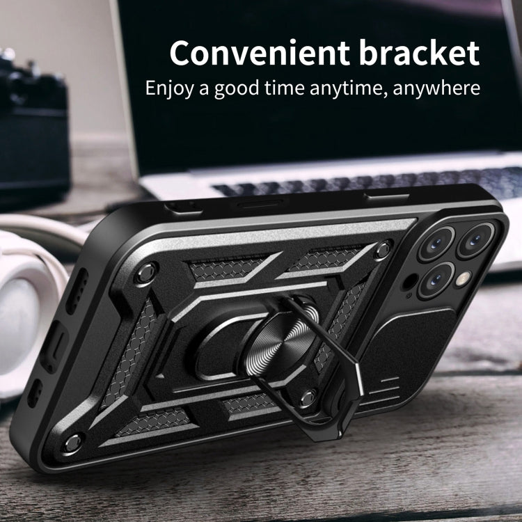 For iPhone 16 Pro Max Sliding Camera Cover Design TPU+PC Phone Case(Black) - iPhone 16 Pro Max Cases by PMC TechLife | Online Shopping South Africa | PMC TechLife | Buy Now Pay Later Mobicred