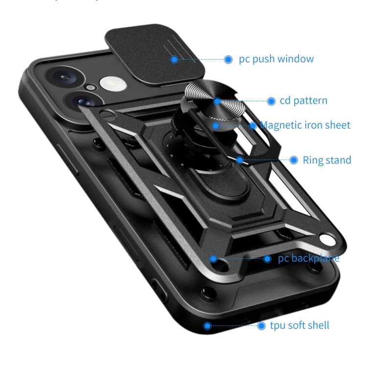For iPhone 16 Sliding Camera Cover Design TPU+PC Phone Case(Rose Gold) - iPhone 16 Cases by PMC TechLife | Online Shopping South Africa | PMC TechLife | Buy Now Pay Later Mobicred