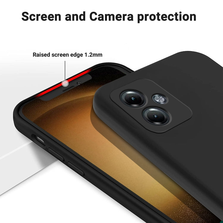 For Motorola Moto G14 Pure Color Liquid Silicone Shockproof Phone Case(Black) - Motorola Cases by PMC TechLife | Online Shopping South Africa | PMC TechLife | Buy Now Pay Later Mobicred