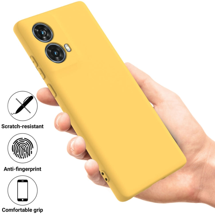 For Motorola Moto G85 Solid Color Liquid Silicone Dropproof Full Coverage Phone Case(Yellow) - free shipping - PMC TechLife - Order now!