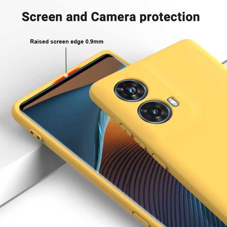 For Motorola Moto G85 Solid Color Liquid Silicone Dropproof Full Coverage Phone Case(Yellow) - free shipping - PMC TechLife - Order now!