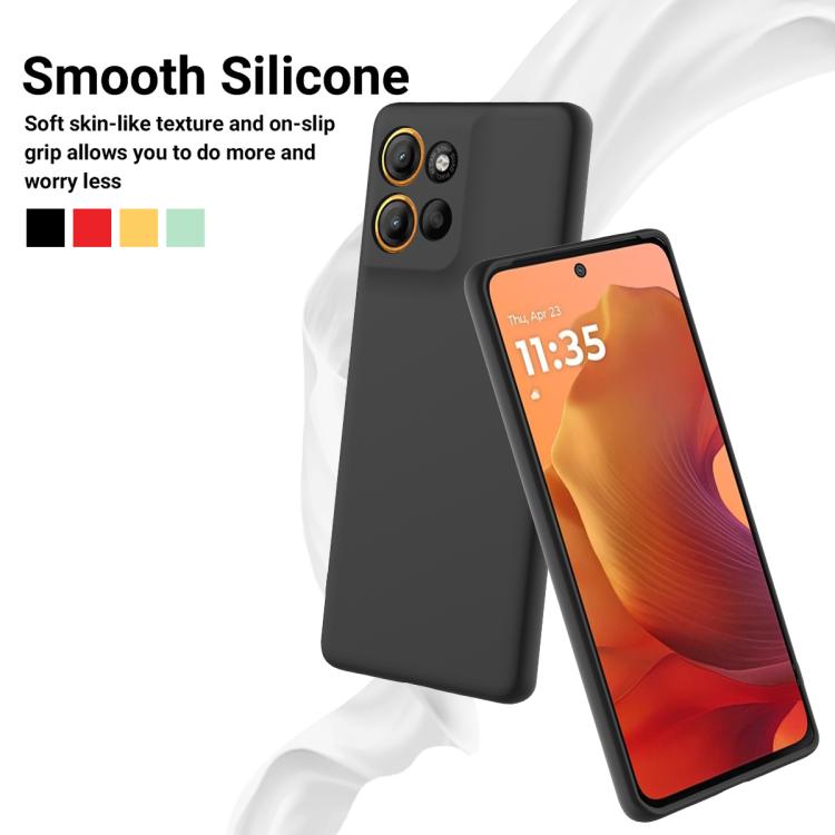 For Motorola Moto G15 Solid Color Liquid Silicone Dropproof Full Coverage Phone Case(Black) - free shipping - PMC TechLife - Order now!