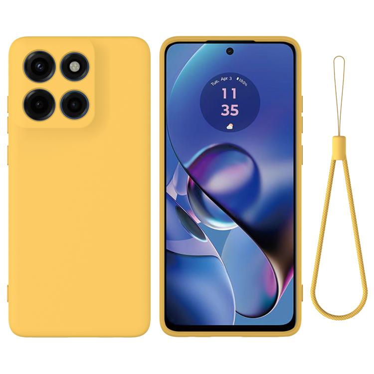 For Motorola Edge 60 Stylus Solid Color Liquid Silicone Dropproof Full Coverage Phone Case(Yellow) - free shipping - PMC TechLife - Order now!