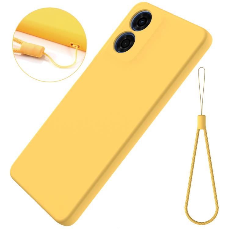 For Motorola Moto G04S 4G / E14 4G Solid Color Liquid Silicone Dropproof Full Coverage Phone Case(Yellow) - free shipping - PMC TechLife - Order now!