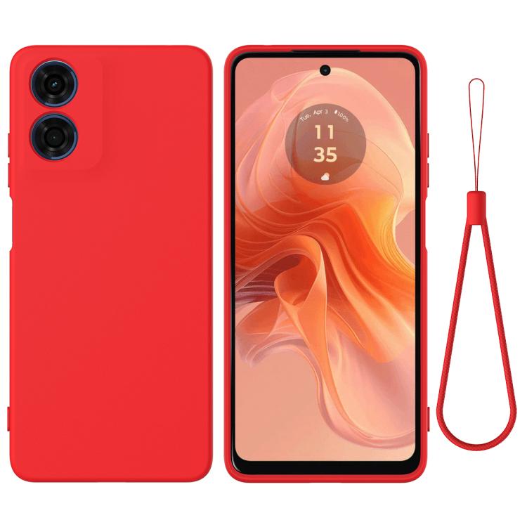 For Motorola Moto G04S 4G / E14 4G Solid Color Liquid Silicone Dropproof Full Coverage Phone Case(Red) - free shipping - PMC TechLife - Order now!