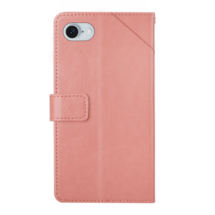 For iPhone SE 2024 HT01 Y-shaped Pattern Flip Leather Phone Case(Pink) - More iPhone Cases by PMC Jewellery | Online Shopping South Africa | PMC Jewellery | Buy Now Pay Later Mobicred