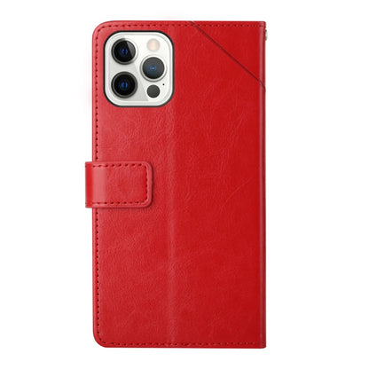 For iPhone 16 Pro Max HT01 Y-shaped Pattern Flip Leather Phone Case(Red) - iPhone 16 Pro Max Cases by PMC Jewellery | Online Shopping South Africa | PMC Jewellery | Buy Now Pay Later Mobicred