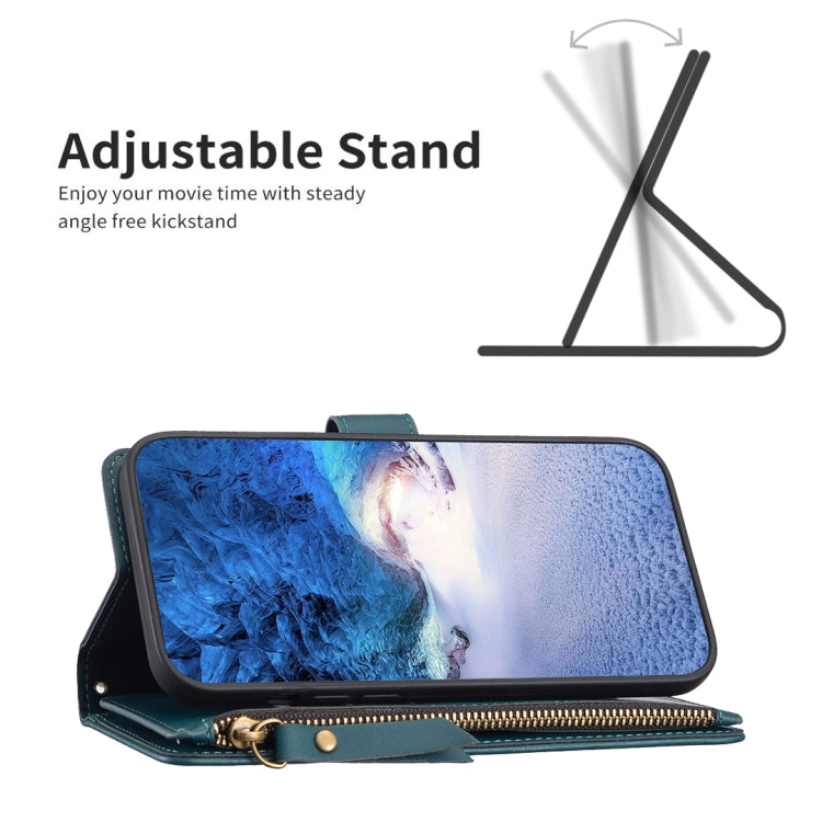 For Google Pixel 7 Pro 9 Card Slots Zipper Wallet Leather Flip Phone Case(Green) - Google Cases by PMC TechLife | Online Shopping South Africa | PMC TechLife | Buy Now Pay Later Mobicred