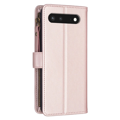 For Google Pixel 7 9 Card Slots Zipper Wallet Leather Flip Phone Case(Rose Gold) - Google Cases by PMC Jewellery | Online Shopping South Africa | PMC Jewellery | Buy Now Pay Later Mobicred