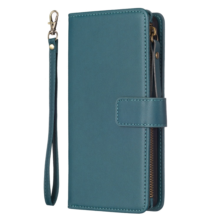 For Google Pixel 8 Pro 9 Card Slots Zipper Wallet Leather Flip Phone Case(Green) - Google Cases by PMC TechLife | Online Shopping South Africa | PMC TechLife | Buy Now Pay Later Mobicred