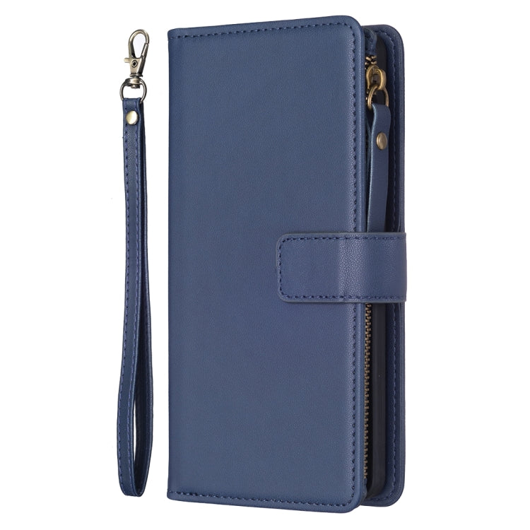 For Google Pixel 8 Pro 9 Card Slots Zipper Wallet Leather Flip Phone Case(Blue) - Google Cases by PMC TechLife | Online Shopping South Africa | PMC TechLife | Buy Now Pay Later Mobicred