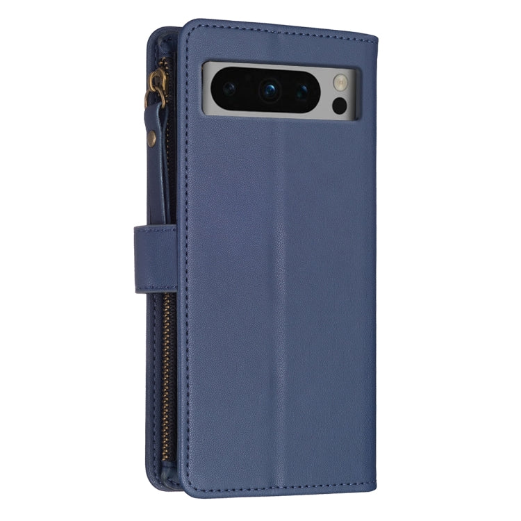For Google Pixel 8 Pro 9 Card Slots Zipper Wallet Leather Flip Phone Case(Blue) - Google Cases by PMC TechLife | Online Shopping South Africa | PMC TechLife | Buy Now Pay Later Mobicred
