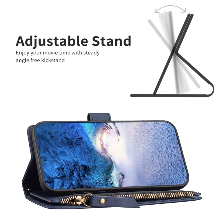 For Google Pixel 8 Pro 9 Card Slots Zipper Wallet Leather Flip Phone Case(Blue) - Google Cases by PMC TechLife | Online Shopping South Africa | PMC TechLife | Buy Now Pay Later Mobicred