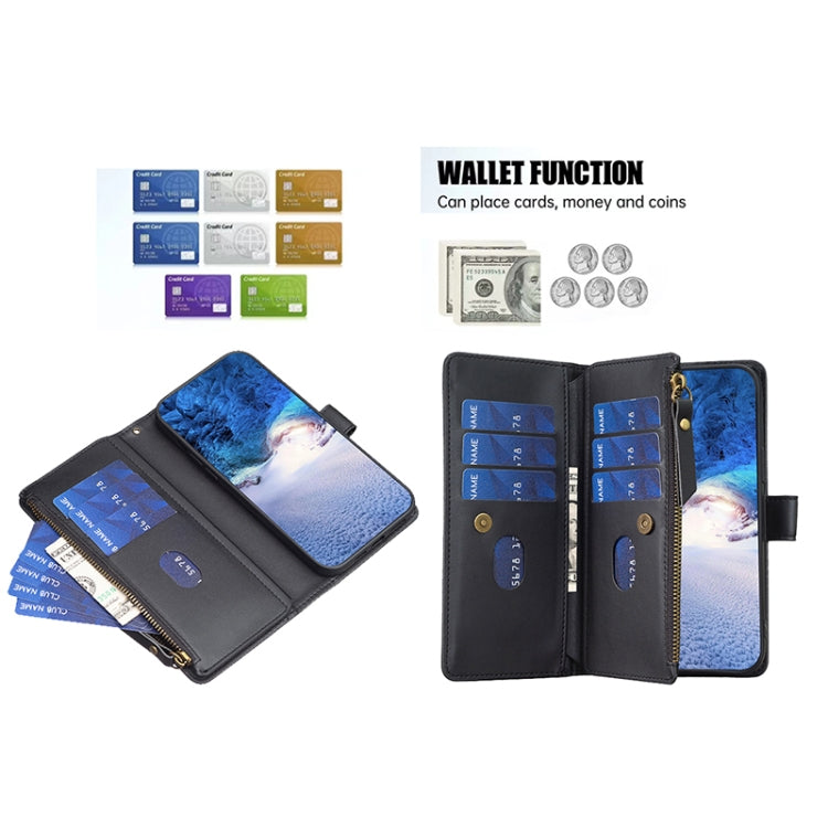 For Xiaomi Redmi Note 10 Pro 9 Card Slots Zipper Wallet Leather Flip Phone Case(Black) - Xiaomi Cases by PMC TechLife | Online Shopping South Africa | PMC TechLife | Buy Now Pay Later Mobicred