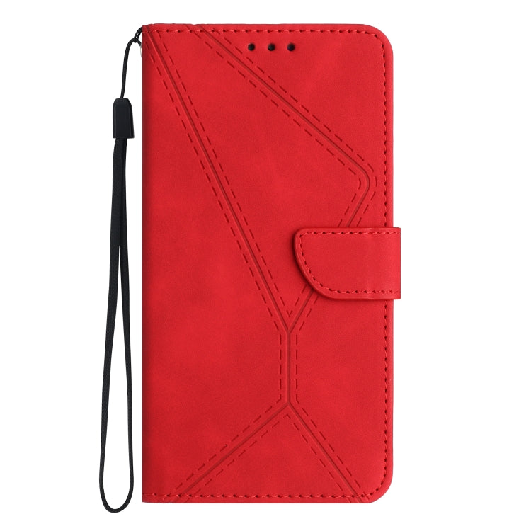 For vivo Y03 4G Stitching Embossed Leather Phone Case(Red) - vivo Cases by PMC TechLife | Online Shopping South Africa | PMC TechLife | Buy Now Pay Later Mobicred