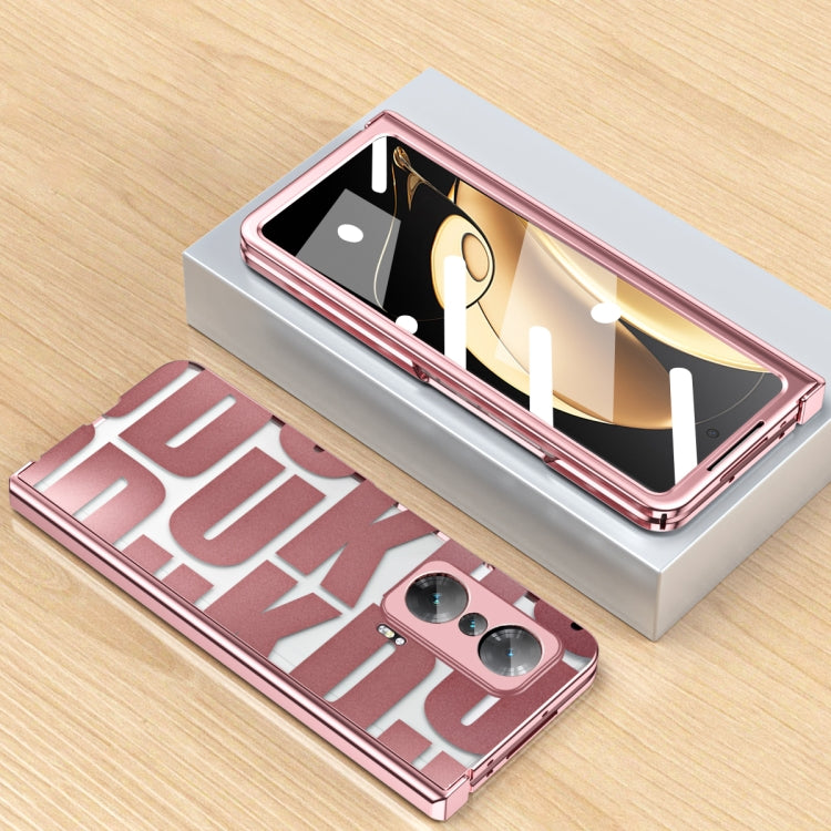 For Honor Magic V Integrated Electroplating Folding Phone Case with Hinge(Rose Gold) - Honor Cases by PMC TechLife | Online Shopping South Africa | PMC TechLife | Buy Now Pay Later Mobicred