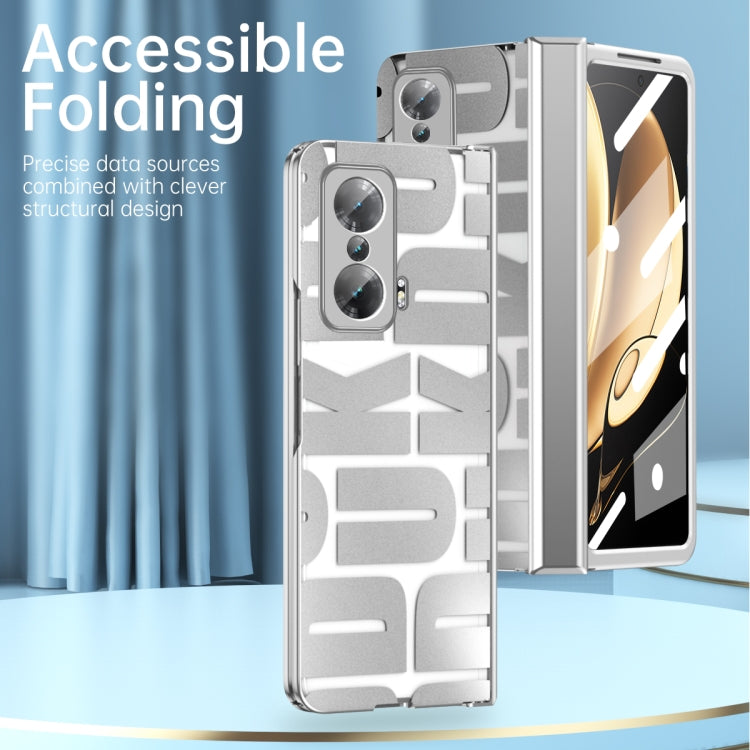 For Honor Magic V Integrated Electroplating Folding Phone Case with Hinge(Silver) - Honor Cases by PMC TechLife | Online Shopping South Africa | PMC TechLife | Buy Now Pay Later Mobicred