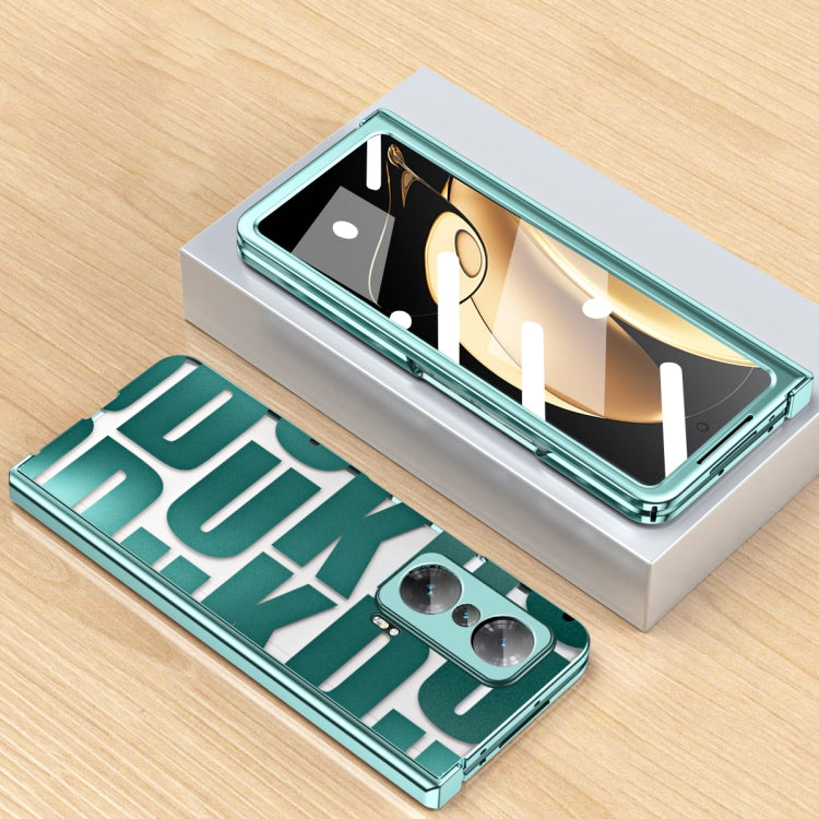 For Honor Magic V Integrated Electroplating Folding Phone Case with Hinge(Green) - Honor Cases by PMC TechLife | Online Shopping South Africa | PMC TechLife | Buy Now Pay Later Mobicred