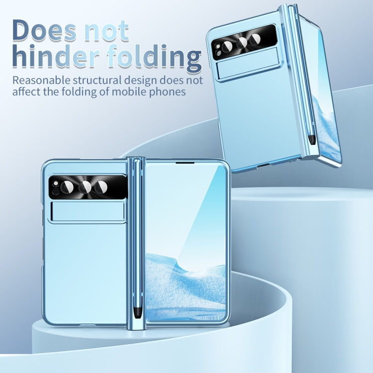 For Google Pixel Fold Integrated Electroplating PC All-inclusive Phone Case with Hinge(Blue) - Google Cases by PMC TechLife | Online Shopping South Africa | PMC TechLife | Buy Now Pay Later Mobicred