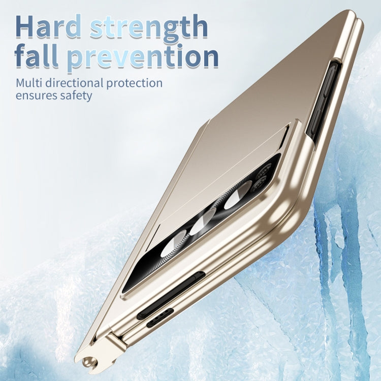 For Google Pixel Fold Integrated Electroplating Pen Slot Double Hinge Folding Phone Case with Stylus(Gold) - free shipping - PMC TechLife - Order now!