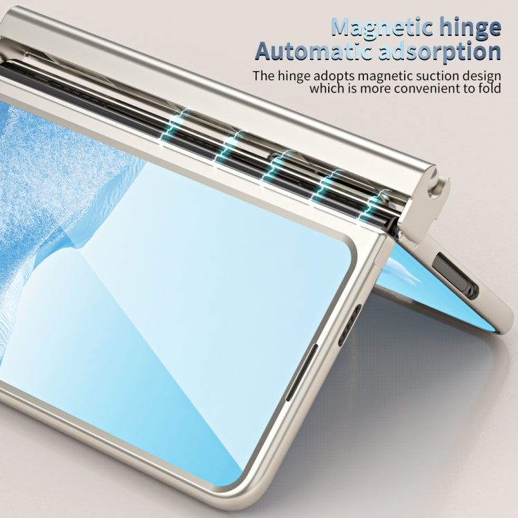 For Google Pixel Fold Integrated Electroplating Pen Slot Double Hinge Folding Phone Case with Stylus(Gold) - free shipping - PMC TechLife - Order now!