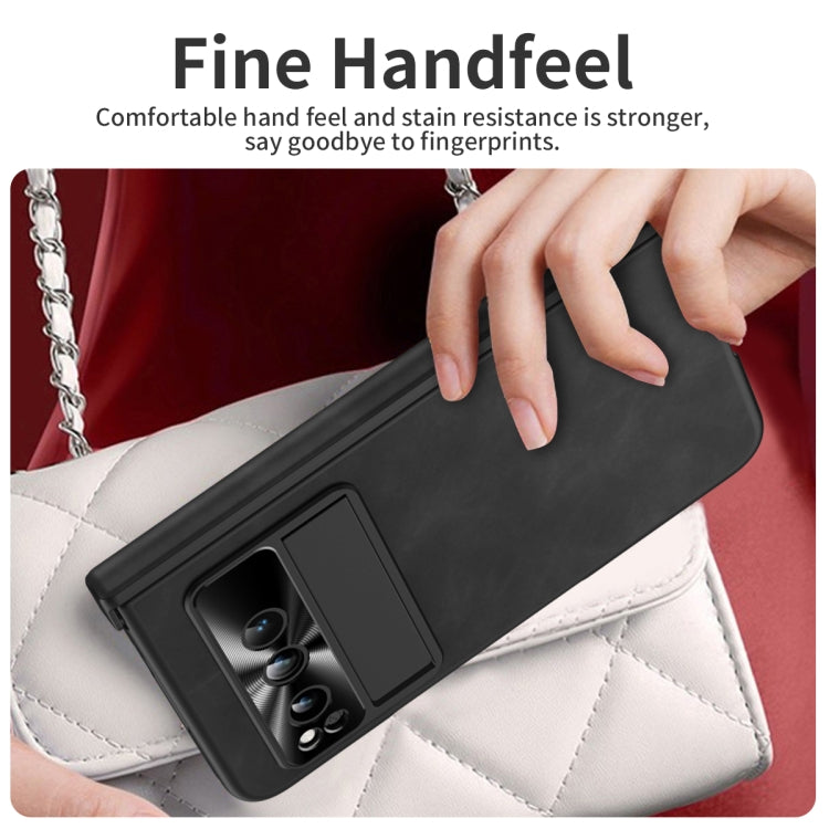 For Google Pixel Fold Integrated Napa Texture All-inclusive Phone Case with Hinge(Black) - Google Cases by PMC TechLife | Online Shopping South Africa | PMC TechLife | Buy Now Pay Later Mobicred