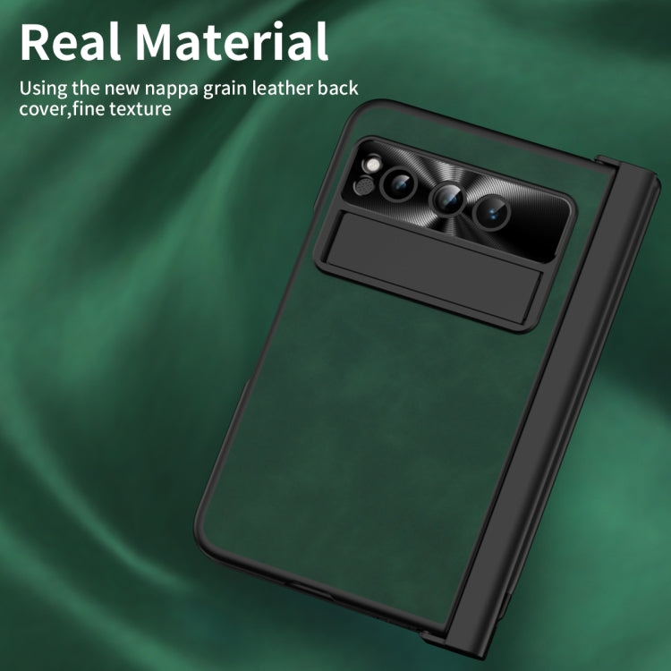 For Google Pixel Fold Integrated Napa Texture All-inclusive Phone Case with Pen Slot(Green) - Google Cases by PMC TechLife | Online Shopping South Africa | PMC TechLife | Buy Now Pay Later Mobicred