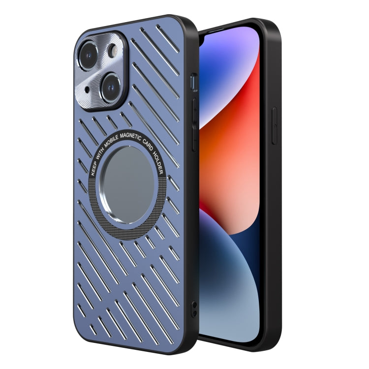 For iPhone 14 R-JUST RJ57 CD Pattern MagSafe Cooling Phone Case(Blue) - iPhone 14 Cases by R-JUST | Online Shopping South Africa | PMC TechLife | Buy Now Pay Later Mobicred