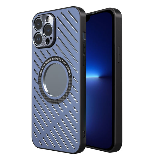 For iPhone 13 Pro R-JUST RJ57 CD Pattern MagSafe Cooling Phone Case(Blue) - iPhone 13 Pro Cases by R-JUST | Online Shopping South Africa | PMC Jewellery