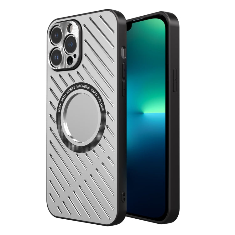 For iPhone 13 Pro Max R-JUST RJ57 CD Pattern MagSafe Cooling Phone Case(Silver) - iPhone 13 Pro Max Cases by R-JUST | Online Shopping South Africa | PMC Jewellery