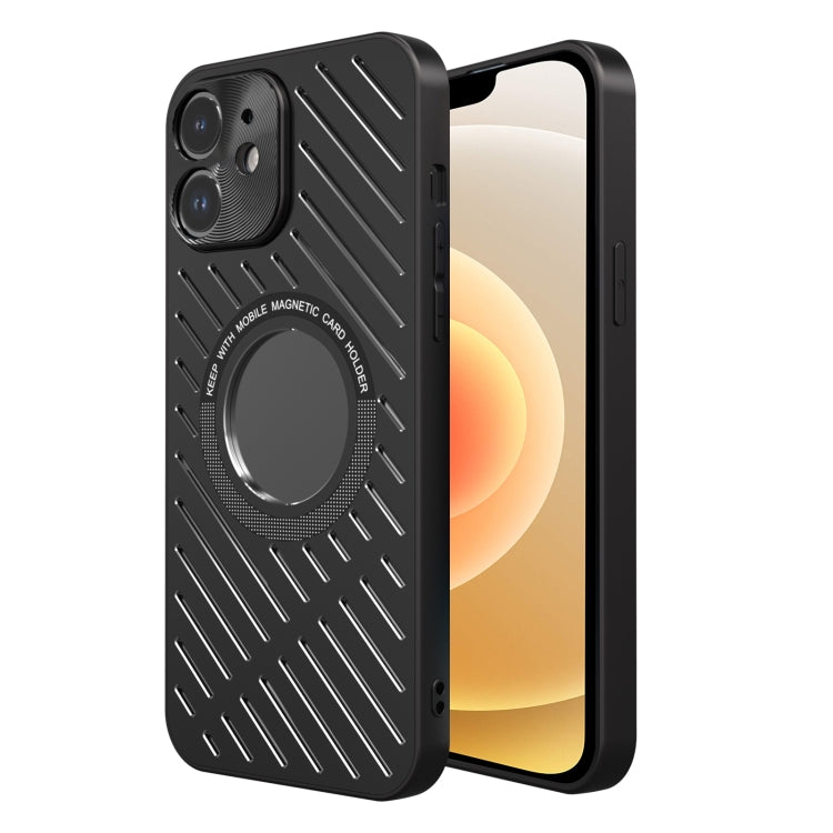 For iPhone 12 R-JUST RJ57 CD Pattern MagSafe Cooling Phone Case(Black) - iPhone 12 / 12 Pro Cases by R-JUST | Online Shopping South Africa | PMC TechLife | Buy Now Pay Later Mobicred