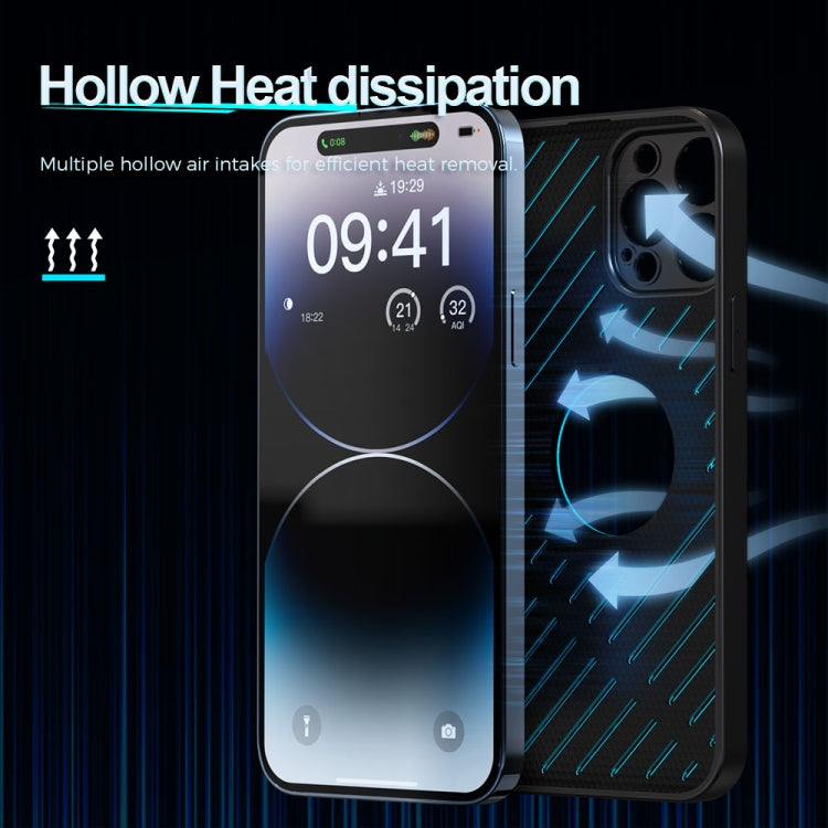 For iPhone 12 Pro Max R-JUST RJ57 CD Pattern MagSafe Cooling Phone Case(Blue) - free shipping - PMC TechLife - Order now!