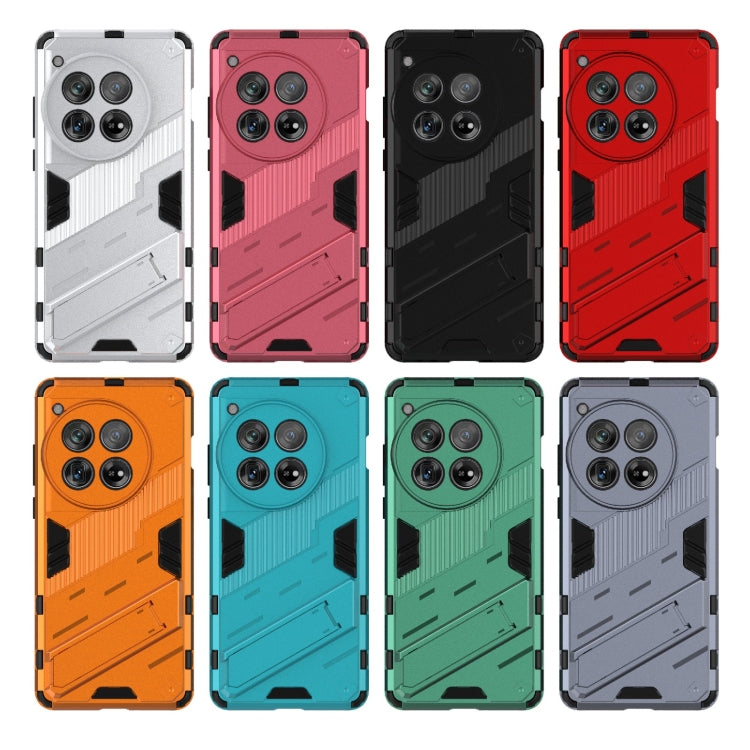 For OnePlus 12 5G Punk Armor 2 in 1 PC + TPU Phone Case with Holder(Orange) - OnePlus Cases by PMC TechLife | Online Shopping South Africa | PMC TechLife