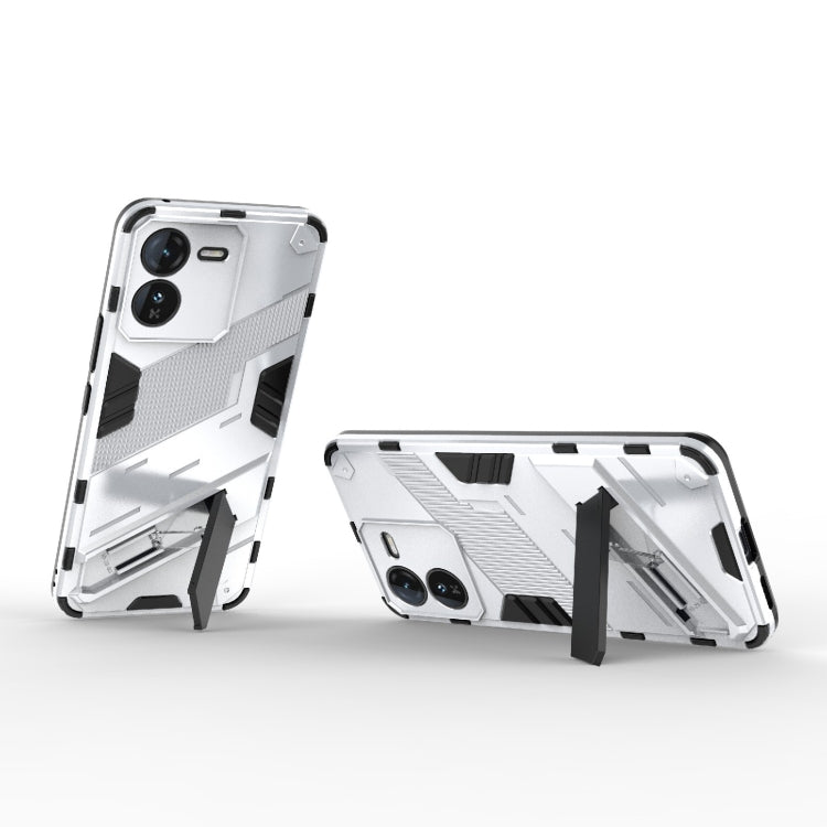 For vivo iQOO Z9 5G Punk Armor 2 in 1 PC + TPU Phone Case with Holder(White) - vivo Cases by PMC Jewellery | Online Shopping South Africa | PMC Jewellery