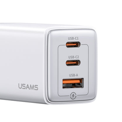 USAMS US-CC180 65W ACC Three Ports GaN Charger, EU Plug(Gradient Blue) - USB Charger by USAMS | Online Shopping South Africa | PMC Jewellery | Buy Now Pay Later Mobicred