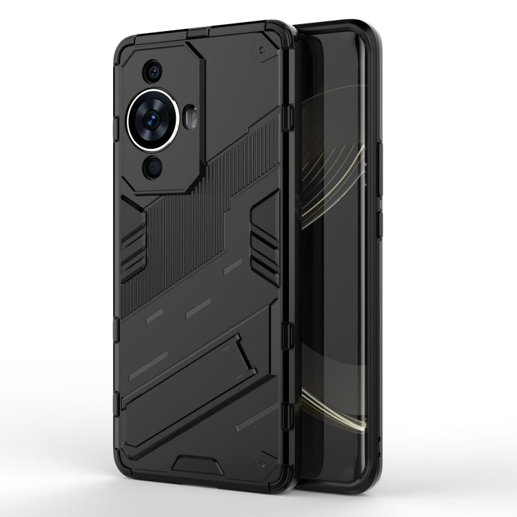 For Huawei nova 11 Pro 4G Punk Armor 2 in 1 PC + TPU Phone Case with Holder(Black) - Huawei Cases by PMC TechLife | Online Shopping South Africa | PMC TechLife | Buy Now Pay Later Mobicred